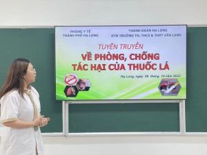 Trường TH-THCS-THPT Văn Lang tổ chức hội nghị tuyên truyền Phòng, chống tác hại của thuốc lá .