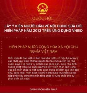 HƯỚNG DẪN LẤY Ý KIẾN NHÂN DÂN VỀ SỬA ĐỔI, BỔ SUNG HIẾN PHÁP NĂM 2013 TRÊN ỨNG DỤNG VNeID